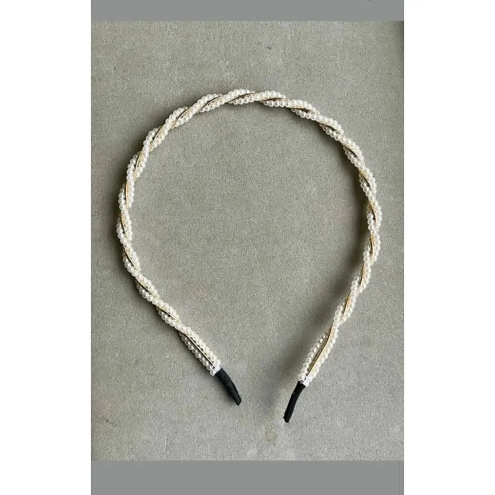 Pearl Bridal Headband Double Strand Faux High Quality Hairband